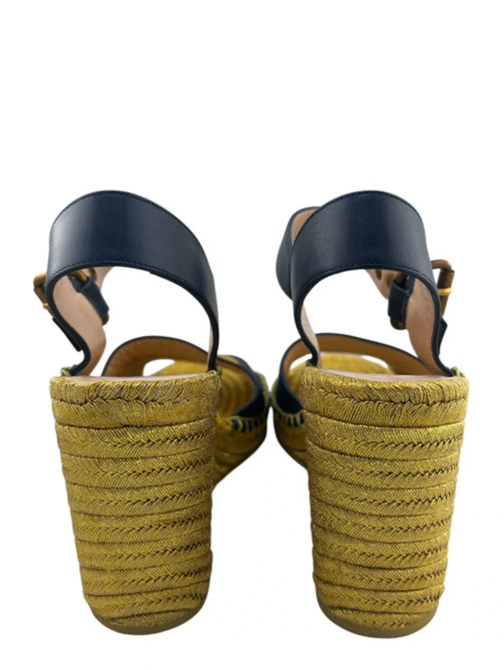 Gucci GG Gold Espadrille Wedges 36.5